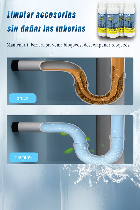 Polvo destapa caño anti mal olor